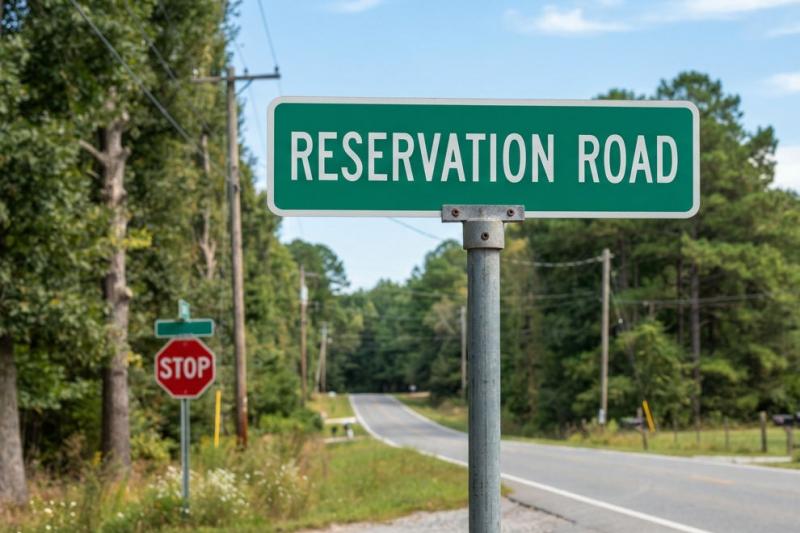 Reservation Road sign